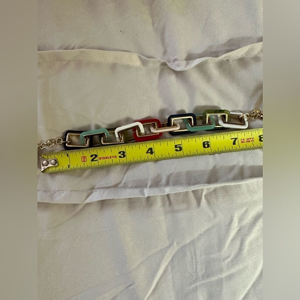 Fabulous Ann Taylor retro-style multi-colored geometric link bracelet NWT - Picture 6 of 8